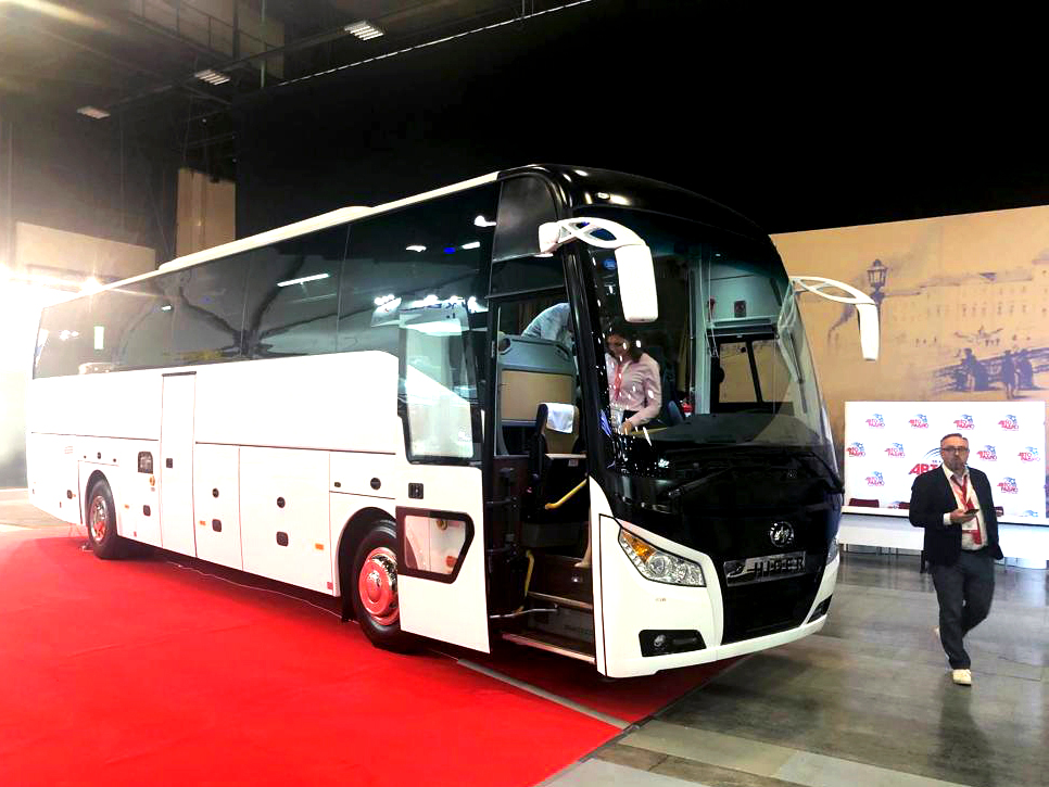 Изображение к статье ««Русбизнесавто» представила автобус HIGER KLQ6128LQ на выставке «SmartTRANSPORT 2019»  »